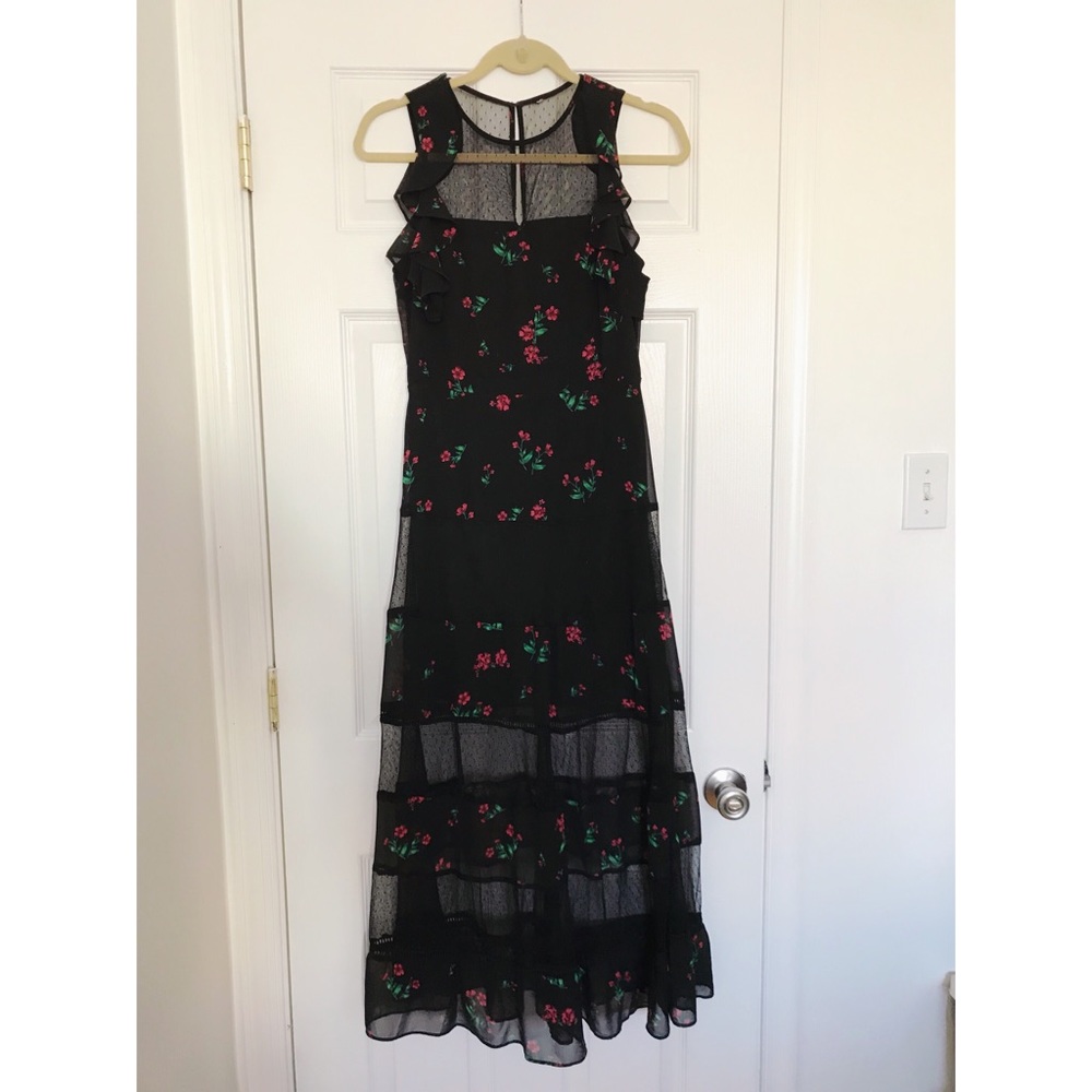 SOLD - Cold shoulder fit and flare midi dress